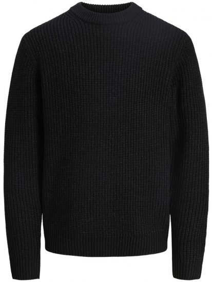 Jack & Jones Bleecker Crew Neck Knitted Sweater Black - Sweatshirts & hoodies - Sweatshirts/Hoodies grande taille homme