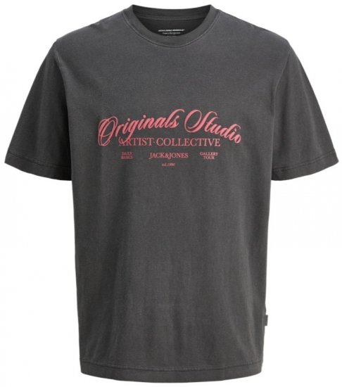 Jack & Jones Wood Wash Crew Neck T-Shirt Black - T-shirts - T-shirts Homme Grande Taille