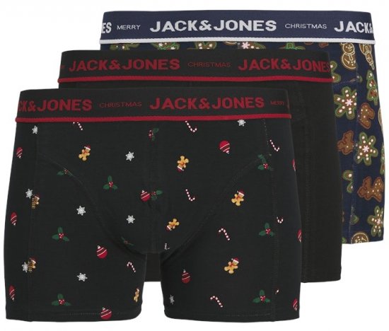 Jack & Jones Gingerbread Trunks 3-Pack Black - Sous-vêtements & bain - Sous-vêtements Grande Taille