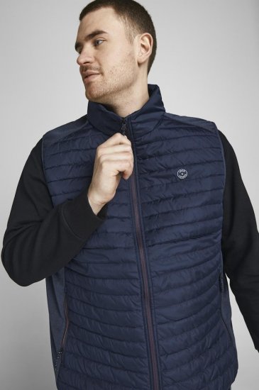 Jack & Jones MULTI BODYWARMER With COLLAR Navy Blazer - Vestes - Vestes Homme Grandes Tailles