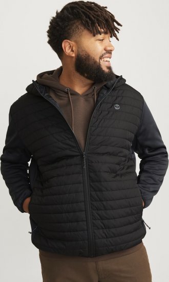 Jack & Jones MULTI QUILTED SET-IN Sleeves Jacket Black - Vestes - Vestes Homme Grandes Tailles