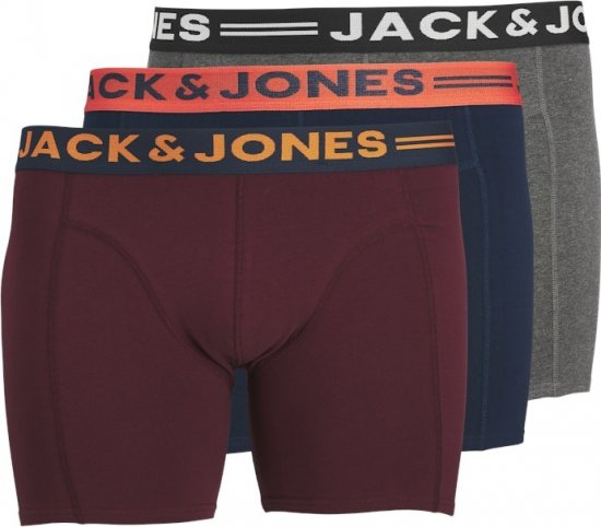 Jack & Jones LICHFIELD Trunks 3-Pack Burgundy - Sous-vêtements & bain - Sous-vêtements Grande Taille