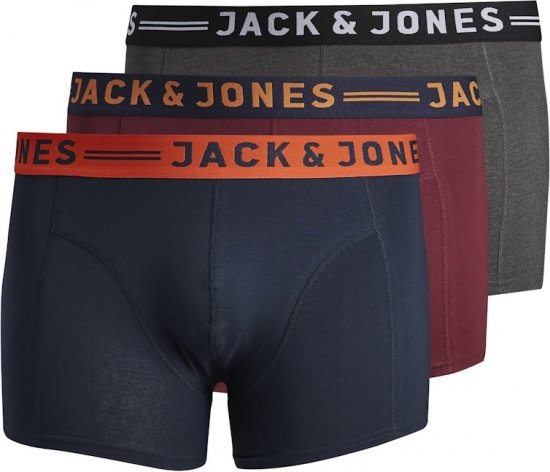 Jack & Jones LICHFIELD Trunks 3-Pack Burgundy - Sous-vêtements & bain - Sous-vêtements Grande Taille