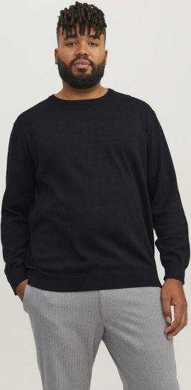 Jack & Jones BASIC Knitted Sweater Black - Sweatshirts & hoodies - Sweatshirts/Hoodies grande taille homme