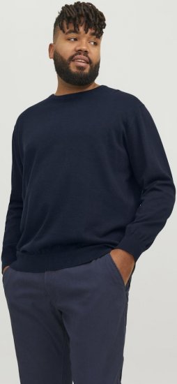 Jack & Jones BASIC Knitted Sweater Navy Blazer - Sweatshirts & hoodies - Sweatshirts/Hoodies grande taille homme
