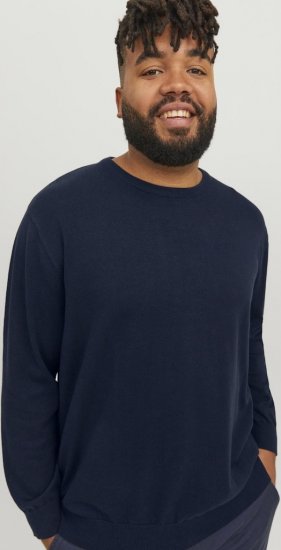 Jack & Jones BASIC Knitted Sweater Navy Blazer - Sweatshirts & hoodies - Sweatshirts/Hoodies grande taille homme