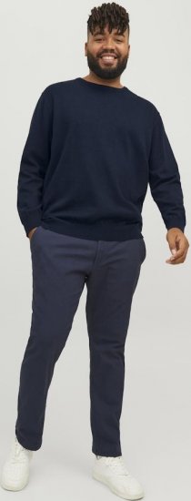 Jack & Jones BASIC Knitted Sweater Navy Blazer - Sweatshirts & hoodies - Sweatshirts/Hoodies grande taille homme