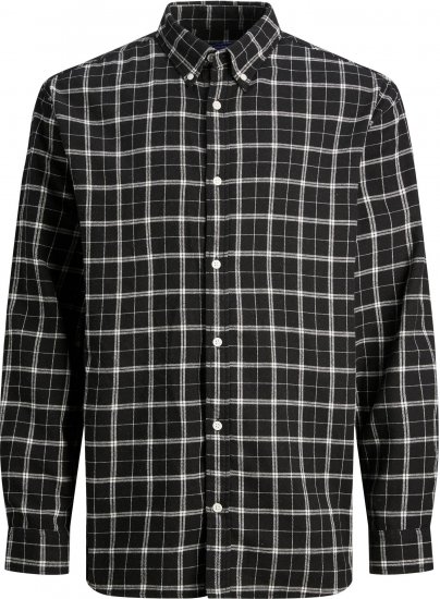 Jack & Jones JORCOZY FLANNEL CHECK SHIRT LS Black - Chemises - Chemises Grandes Tailles Hommes