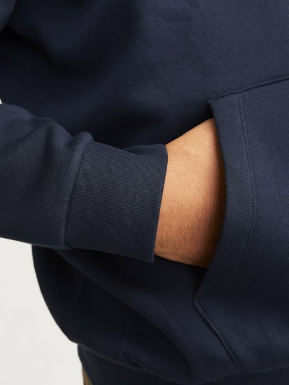 Jack & Jones CORP LOGO PLAY 5 Print Hoodie Navy Blazer - Sweatshirts & hoodies - Sweatshirts/Hoodies grande taille homme