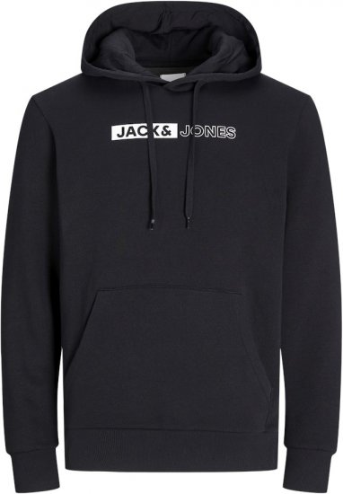 Jack & Jones CORP LOGO PLAY 5 Print Hoodie Black - Sweatshirts & hoodies - Sweatshirts/Hoodies grande taille homme