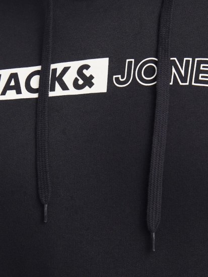 Jack & Jones CORP LOGO PLAY 5 Print Hoodie Black - Sweatshirts & hoodies - Sweatshirts/Hoodies grande taille homme