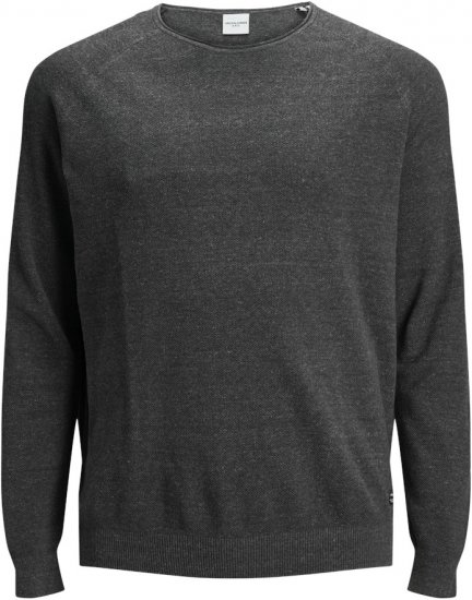 Jack & Jones HILL Knitted Sweater Dark Grey Melange - Sweatshirts & hoodies - Sweatshirts/Hoodies grande taille homme