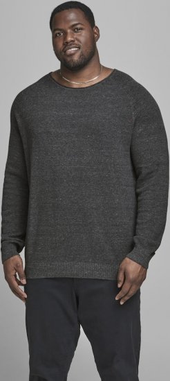 Jack & Jones HILL Knitted Sweater Dark Grey Melange - Sweatshirts & hoodies - Sweatshirts/Hoodies grande taille homme