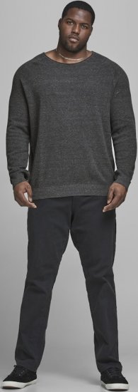 Jack & Jones HILL Knitted Sweater Dark Grey Melange - Sweatshirts & hoodies - Sweatshirts/Hoodies grande taille homme