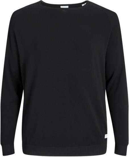 Jack & Jones HILL Knitted Sweater Black - Sweatshirts & hoodies - Sweatshirts/Hoodies grande taille homme