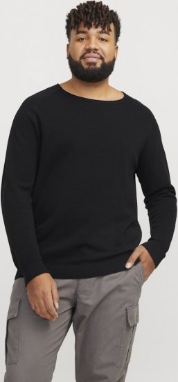 Jack & Jones HILL Knitted Sweater Black - Sweatshirts & hoodies - Sweatshirts/Hoodies grande taille homme