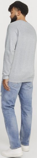 Jack & Jones HILL Knitted Sweater Light Grey Melange - Sweatshirts & hoodies - Sweatshirts/Hoodies grande taille homme
