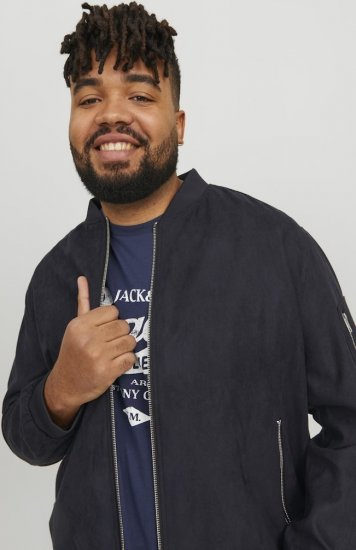 Jack & Jones ROCKY Faux Suede Bomber Jacket Jet Black - Vestes - Vestes Homme Grandes Tailles