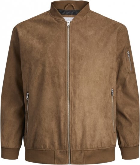 Jack & Jones ROCKY Faux Suede Bomber Jacket Brown - Vestes - Vestes Homme Grandes Tailles