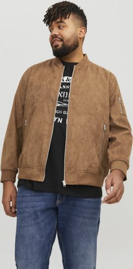 Jack & Jones ROCKY Faux Suede Bomber Jacket Brown - Vestes - Vestes Homme Grandes Tailles