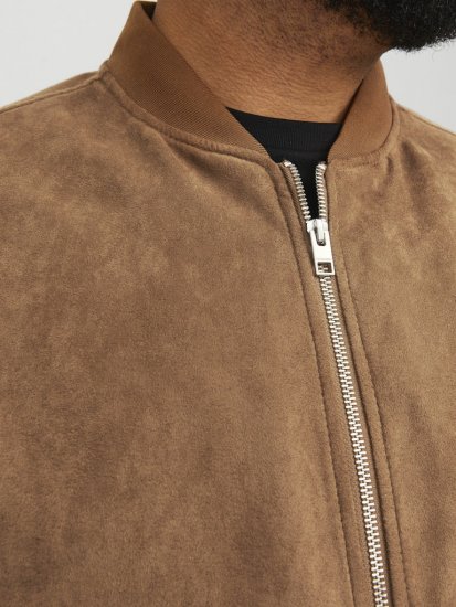 Jack & Jones ROCKY Faux Suede Bomber Jacket Brown - Vestes - Vestes Homme Grandes Tailles