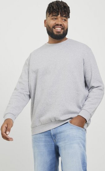 Jack & Jones BRADLEY Sweatshirt Light Grey Melange - Sweatshirts & hoodies - Sweatshirts/Hoodies grande taille homme