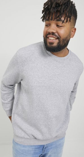 Jack & Jones BRADLEY Sweatshirt Light Grey Melange - Sweatshirts & hoodies - Sweatshirts/Hoodies grande taille homme