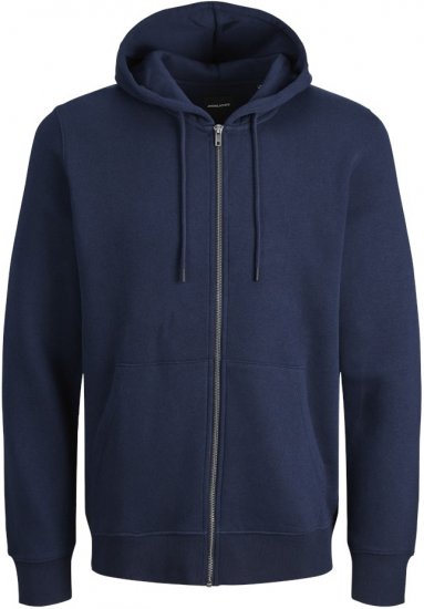 Jack & Jones BRADLEY Zip Hoodie Navy Blazer - Sweatshirts & hoodies - Sweatshirts/Hoodies grande taille homme