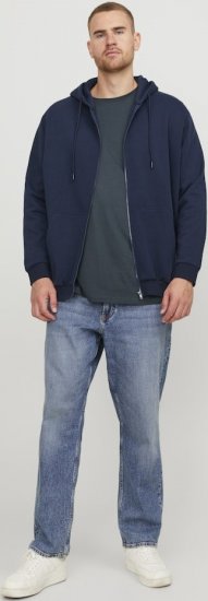 Jack & Jones BRADLEY Zip Hoodie Navy Blazer - Sweatshirts & hoodies - Sweatshirts/Hoodies grande taille homme