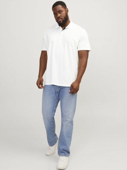 Jack & Jones Rodney Short Sleeve Polo White - Polos - Polos homme grande taille