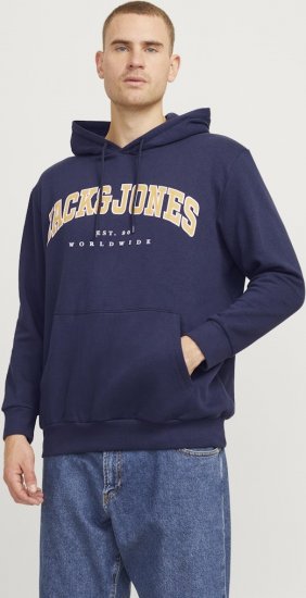 Jack & Jones CALEB Hoodie Navy Blazer - Sweatshirts & hoodies - Sweatshirts/Hoodies grande taille homme