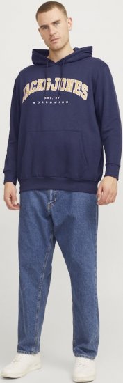 Jack & Jones CALEB Hoodie Navy Blazer - Sweatshirts & hoodies - Sweatshirts/Hoodies grande taille homme