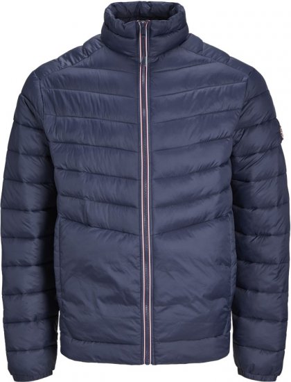 Jack & Jones SPRINT True Red Stitches Quilted Collar Jacket Navy Blazer - Vestes - Vestes Homme Grandes Tailles