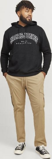 Jack & Jones CALEB Hoodie Black - Sweatshirts & hoodies - Sweatshirts/Hoodies grande taille homme