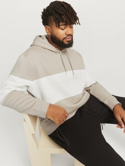 Jack & Jones LEGACY 2 Color Hoodie Beige - Sweatshirts & hoodies - Sweatshirts/Hoodies grande taille homme