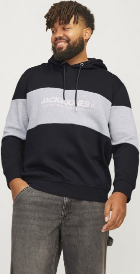 Jack & Jones LEGACY 2 Color Hoodie Black - Sweatshirts & hoodies - Sweatshirts/Hoodies grande taille homme