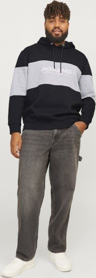Jack & Jones LEGACY 2 Color Hoodie Black - Sweatshirts & hoodies - Sweatshirts/Hoodies grande taille homme