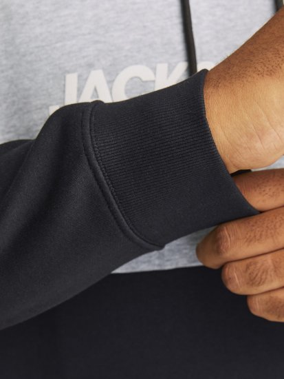 Jack & Jones LEGACY 2 Color Hoodie Black - Sweatshirts & hoodies - Sweatshirts/Hoodies grande taille homme