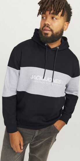 Jack & Jones LEGACY 2 Color Hoodie Black - Sweatshirts & hoodies - Sweatshirts/Hoodies grande taille homme