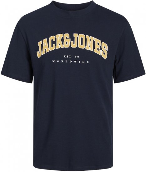 Jack & Jones CALEB VARSITY O-Neck T-Shirt Navy Blazer - T-shirts - T-shirts Homme Grande Taille