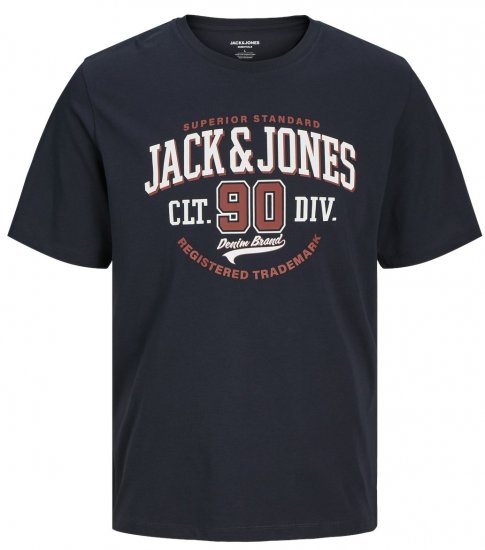 Jack & Jones LOGO O-Neck T-Shirt Dark Navy - T-shirts - T-shirts Homme Grande Taille