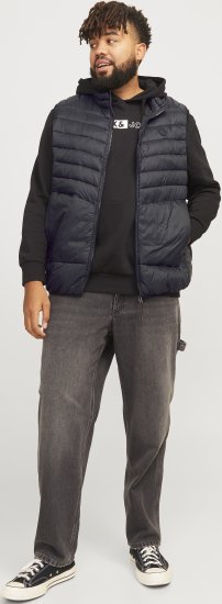 Jack & Jones SPRINT BODYWARMER With Collar Black - Vestes - Vestes Homme Grandes Tailles