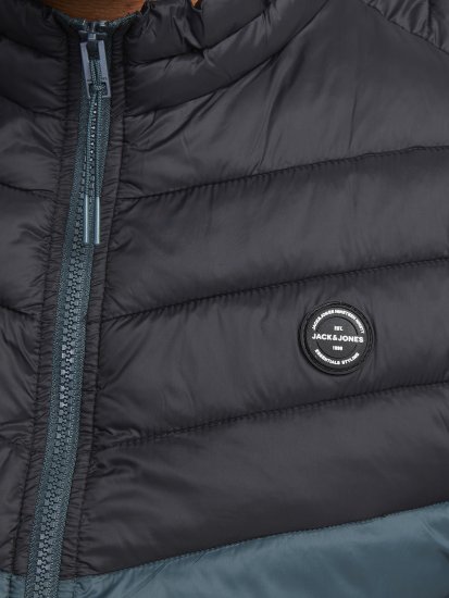 Jack & Jones SPRINT Black Blocking BODYWARMER With Collar Dark Turquoise - Vestes - Vestes Homme Grandes Tailles