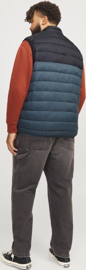 Jack & Jones SPRINT Black Blocking BODYWARMER With Collar Dark Turquoise - Vestes - Vestes Homme Grandes Tailles