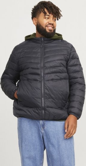 Jack & Jones SPRINT Quilted Collar Jacket Black - Vestes - Vestes Homme Grandes Tailles