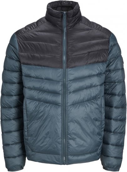 Jack & Jones SPRINT Black Blocking Quilted Collar Jacket Teal - Vestes - Vestes Homme Grandes Tailles