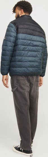 Jack & Jones SPRINT Black Blocking Quilted Collar Jacket Teal - Vestes - Vestes Homme Grandes Tailles