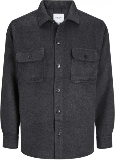 Jack & Jones BRADLEY OLLIE Overshirt LS Black - Chemises - Chemises Grandes Tailles Hommes
