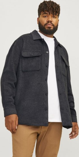 Jack & Jones BRADLEY OLLIE Overshirt LS Black - Chemises - Chemises Grandes Tailles Hommes