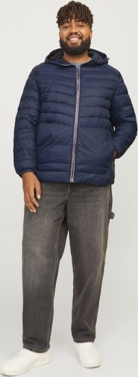 Jack & Jones SPRINT Red Stitches Quilted Hooded Jacket Navy Blazer - Vestes - Vestes Homme Grandes Tailles